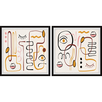 Mutual Attraction Diptych, Set of 2, 24x24 Panels
