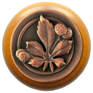 Horse Chestnut Wood Knob, Antique Copper