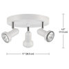 Melo 2-Light Glossy White Track Lighting, Bulbs Included, 3-Light Canopy