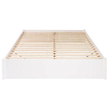 Prepac Select 4 Post King Platform Bed in Fresh White