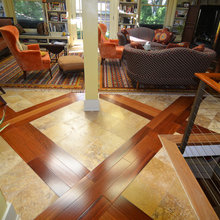 Wood lattice with Travertine