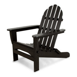 Polywood - Ivy Terrace Classics Folding Adirondack, Black - Adirondack Chairs
