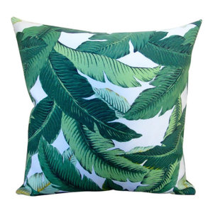 LR Home LR07369-MLTIIPL Banana Palm Throw Pillow 18 x 18 Multi