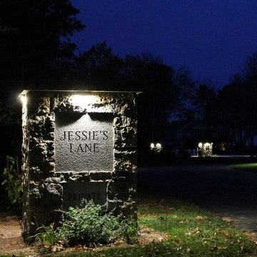 Cape Cod Landscape: Stone Pillar Accents