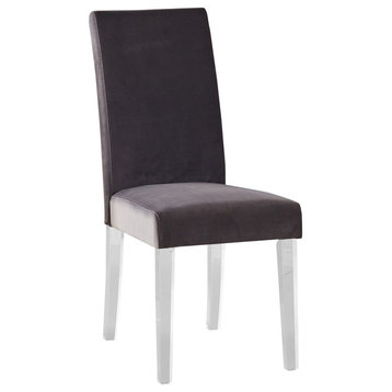 Dalia Modern and Contemporary Dining Chair, Acrylic, Gray