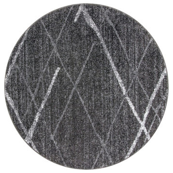 nuLOOM Thigpen Striped Contemporary Area Rug, Dark Gray, 8'x8' Round