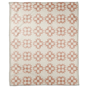 Peach Barn Star Blanket 50x60 Coral Fleece Blanket