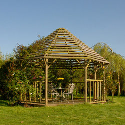 Hexagonal Slatted Roof Gazebo - Products