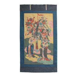 Large Chinese Canvas Art of The Three Great Emperor-Officials - Wall Accents