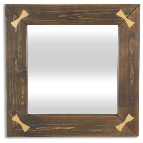 Square Wood Accent Mirror - Elegant D�cor