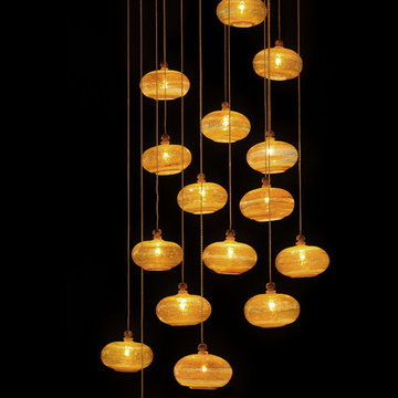 BLOWN GLASS GLOBE PENDANT LIGHTING