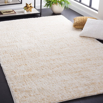 Safavieh Berber Shag Collection BER563A Rug, Ivory/Beige, 7' X 7' Square