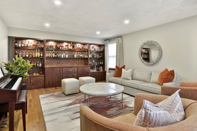 Transitional home bar photo in Boston
