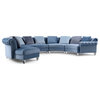 Ross Modern Blue Velvet Curved Sectional Sofa