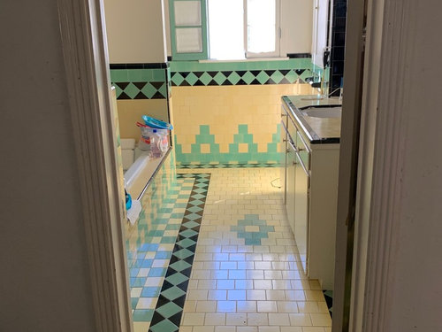 Tile Floor Replacement For Art Deco, Art Deco Bathroom Tile Patterns