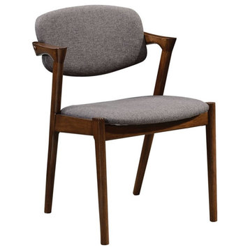 Coaster Malone Open Back Fabric Dining Chairs in Gray