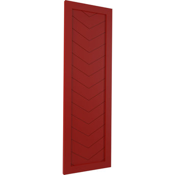 15"W True Fit PVC Single Panel Chevron Modern Style, Fire Red, 25"H