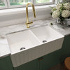 VIGO Matte Stone™ Double Bowl Farmhouse Kitchen Sink, 33"