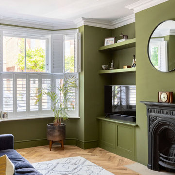 Olive green, Victorian living room