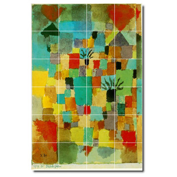 Paul Klee Abstract Painting Ceramic Tile Mural #35, 17"x25.5"