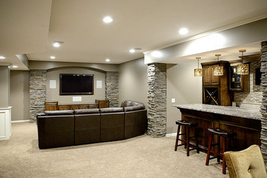 Inspiration for a timeless basement remodel in Omaha