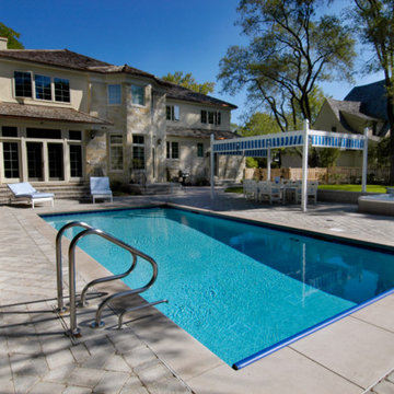 Glencoe, IL Compact Inground Swimming Pool with Automatic Cover