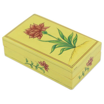 Indian Wildflower Papier Mache Box