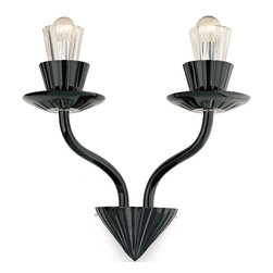 Inviting Home Inc. - Black Crystal Glass Sconce - Wall Sconces