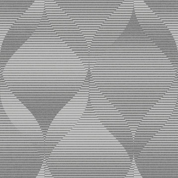 3D Swirl Geometric Wallpaper, Dark Grey, Double Roll