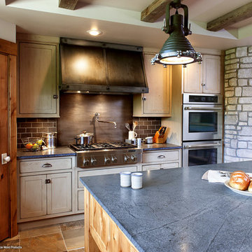 Door style: Pendleton Inset | Species: Red Oak | Finish: Vintage Sandstone
