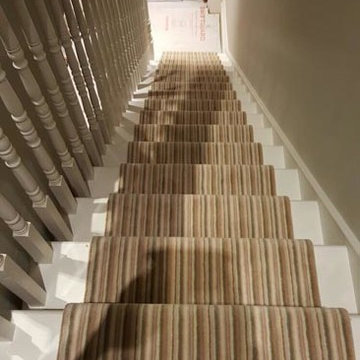 Striped Carpet Runner to Stairs