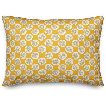 Guardian Angel Pattern in Yellow Throw Pillow