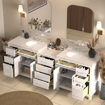 Caroline Parkway 93'' White Bathroom Vanity