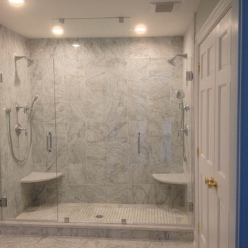 Doublr Glass Door Separated by Full Height Panel
