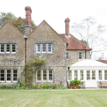 Bespoke timber framed orangery on a listed building in the Southdowns, West Suss