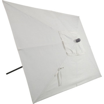 10'x6.5' Rectangular Auto Tilt Market Umbrella, Grey Frame, Sunbrella, Natural