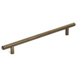 Diversa Hardware - Antique Brass European Cabinet Bar Pull, 7-1/2" (192mm) Hole Spacing) - The Diversa 4001-192-AB is a solid steel European bar pull with 5" (128mm) hole spacing, from the Diversa Hardware 4001 Series. This solid cabinet pull is perfect for high-traffic areas like kitchens and bathrooms, and is exceptionally sturdy and durable. The Diversa 4001-192-AB features a solid Euro bar with subtle beveled edges, making it comfortable to the touch. The classic antique brass finish is perfect for transitional, traditional, contemporary, and other home designs. This European cabinet bar pull also includes two screw lengths, which makes it suitable for almost all applications.
