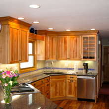 Corner sinks with cabinetry