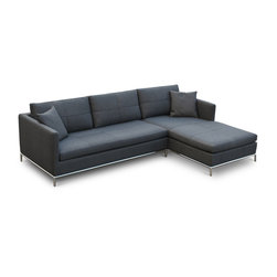 Istanbul Sectional- Black Pepper Fabric - Sectional Sofas