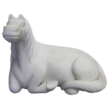 White Marble Stone Horse Figurine