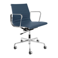 50 Most Por Midcentury Modern Office Chairs For 2018 Houzz Laura Davidson Direct Soho Premier Ribbed Management Chair Italian Leather Blue Office