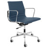 SOHO Premier Ribbed Management Chair, Italian Leather, Blue
