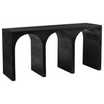 Meridian Furniture - June Black Oak Console Table, Black, 60" W X 18" D X 30" H - Liven up your entranceway with this stunning black oak console table from the June collection. Crafted from solid white oak, this console table is well built and can withstand the weight of practically anything. Its mid-century style provides an alluring accent piece to your home or office, while its sturdy table top gives you ample space to store knick-knacks such as vases and candles. Featuring a sleek black finish, this contemporary piece is the perfect addition to any modern space.