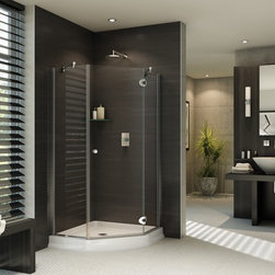 Fleurco Platinum Neo 36" x 36" Neo-Angle Shower Door- Glass to Glass Hinges PNA3 - Bath Products