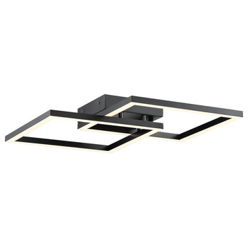 Squared, Ceiling/Wall Mount, 19", Black