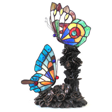 Edith 2  2-Light Butterfly Table Lamp 10"