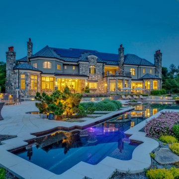 Bedford NY- Custom landscape night lighing of the World Famous Violin Pool