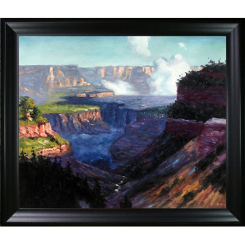 La Pastiche Looking Across the Grand Canyon with Black Matte Frame, 25" x 29"