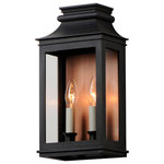 Maxim Lighting - Maxim 40914CLACPBO Savannah Vx 2-Light Outdoor Sconce in Antique Copper - Inspired by classic colonial design, these climate-tough pocket sconces offer traditional charm and stylish finish combinations. Clear glass allows unobstructed light output and visibility into the sconces with candlesticks that stand out in their off-white finish. While the outer frame is made in a textured Black Oxide finish, the interior plate is finished either in a matching finish or contrasting Antique Copper or Verdigris finish. Available as a one, two, or three-light wall sconce, this offering of pocket sconces presents another style of Vivex outdoor products complementing more traditional exteriors.