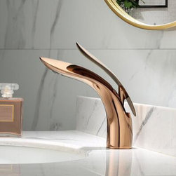 Antique Basin Faucet Rose Gold Art Designed Mixer Bathroom Sink Faucet T0140R - Bathroom Sink Faucets